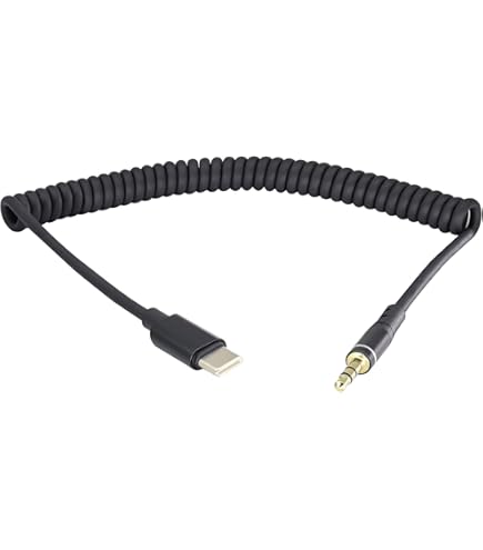 Amazon.com: 3.5mm TRS to USB C Coiled Cable Compatible with